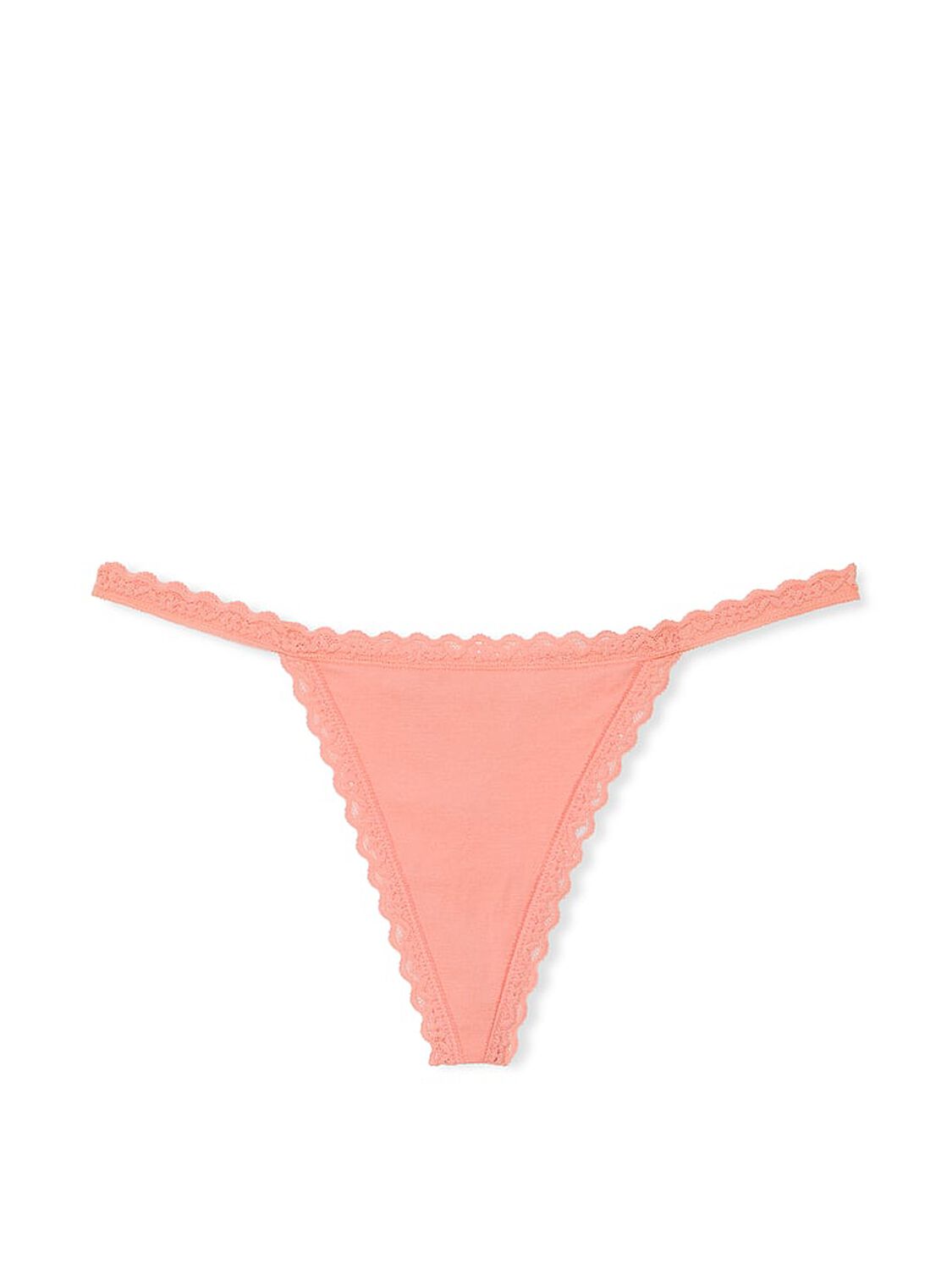 vs The Lacie Lace-Trim Cotton V-String Panty Just Peachy 3 of 3 