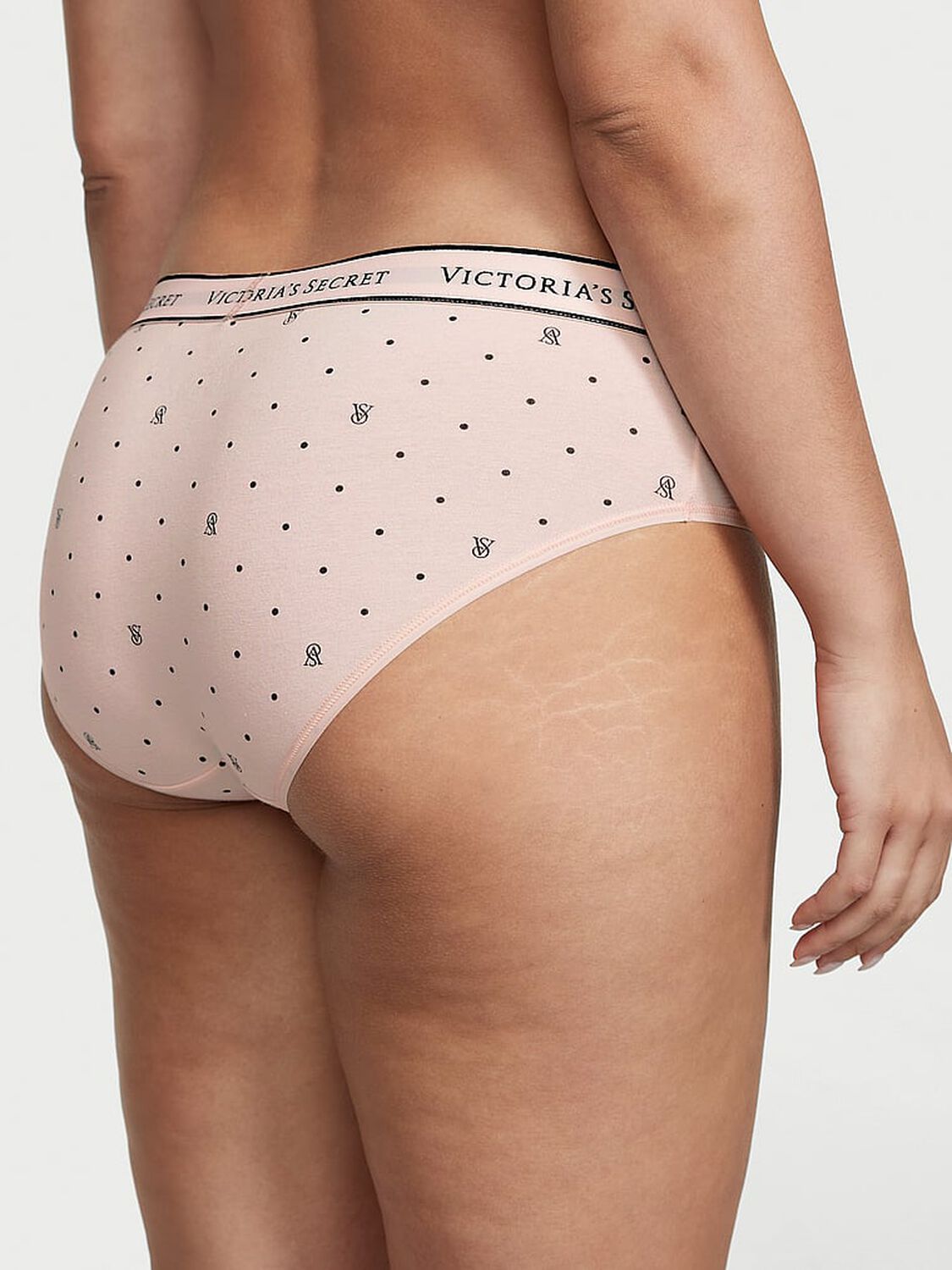 vs Cotton Logo Cotton Hiphugger Panty Purest Pink Logo Dots 2 of 3