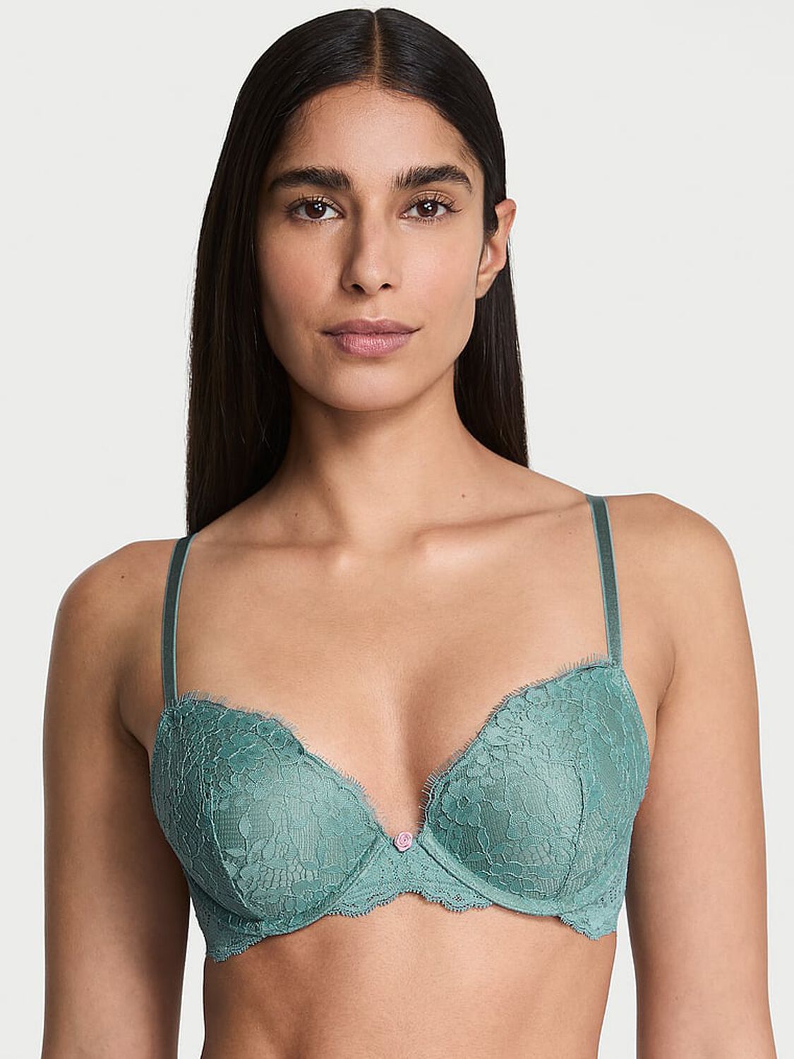 vs Dream Angels Lace Push-Up Bra Arctic Green 4 of 4 