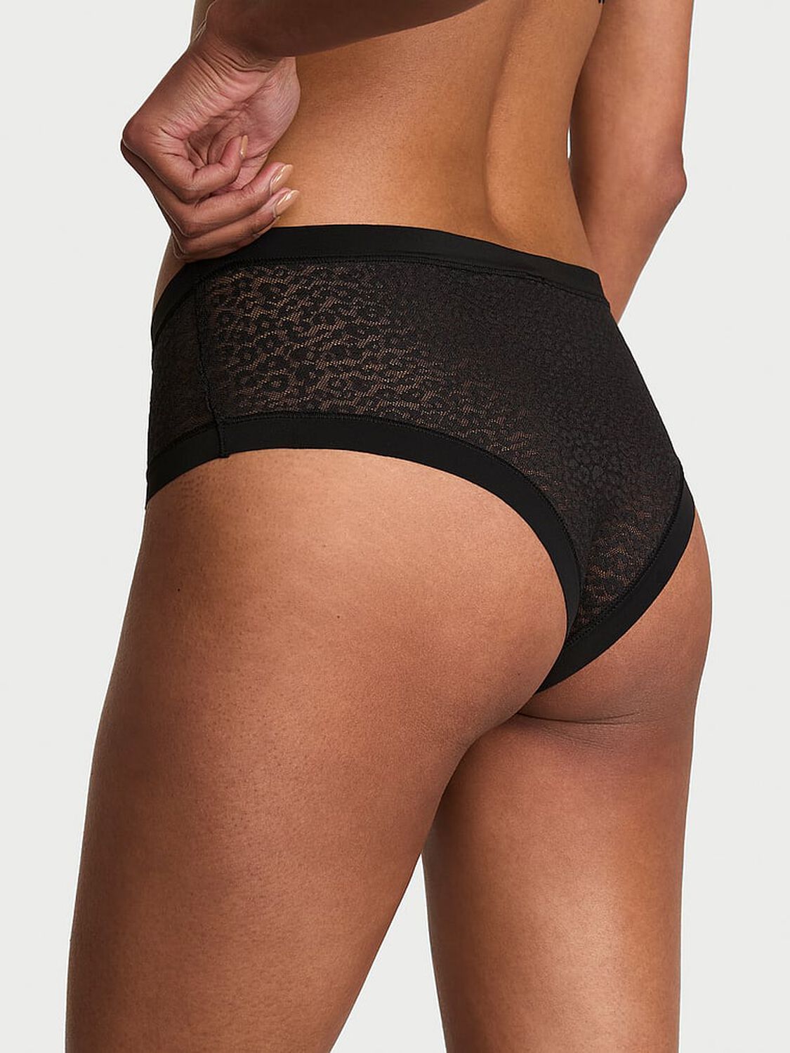 vs No-Show No-Show Leopard Lace Cheeky Panty Black 2 of 3 