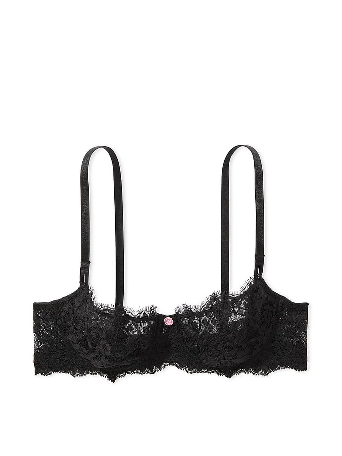 vs Dream Angels Wicked Unlined Lace Balconette Bra Black 3 of 4 