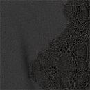 Satin Lace-Trim Cropped Top & Slip Skirt Set, BLACK, swatch