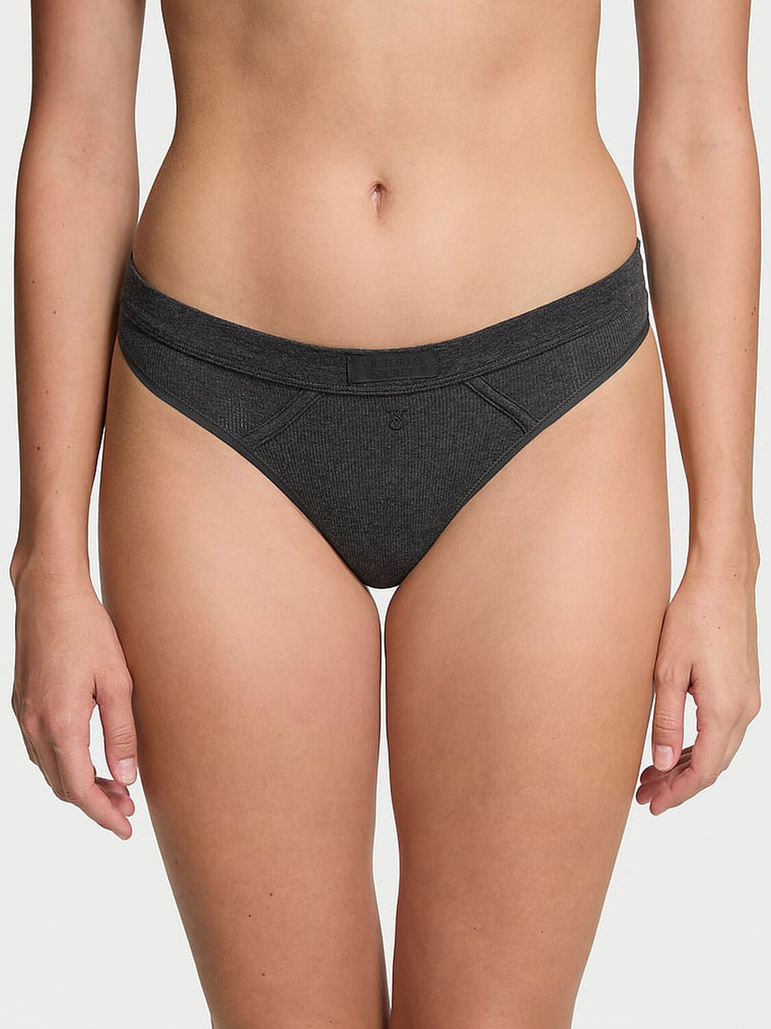vs Cotton Logo Patch Cotton Thong Panty 1 of 3