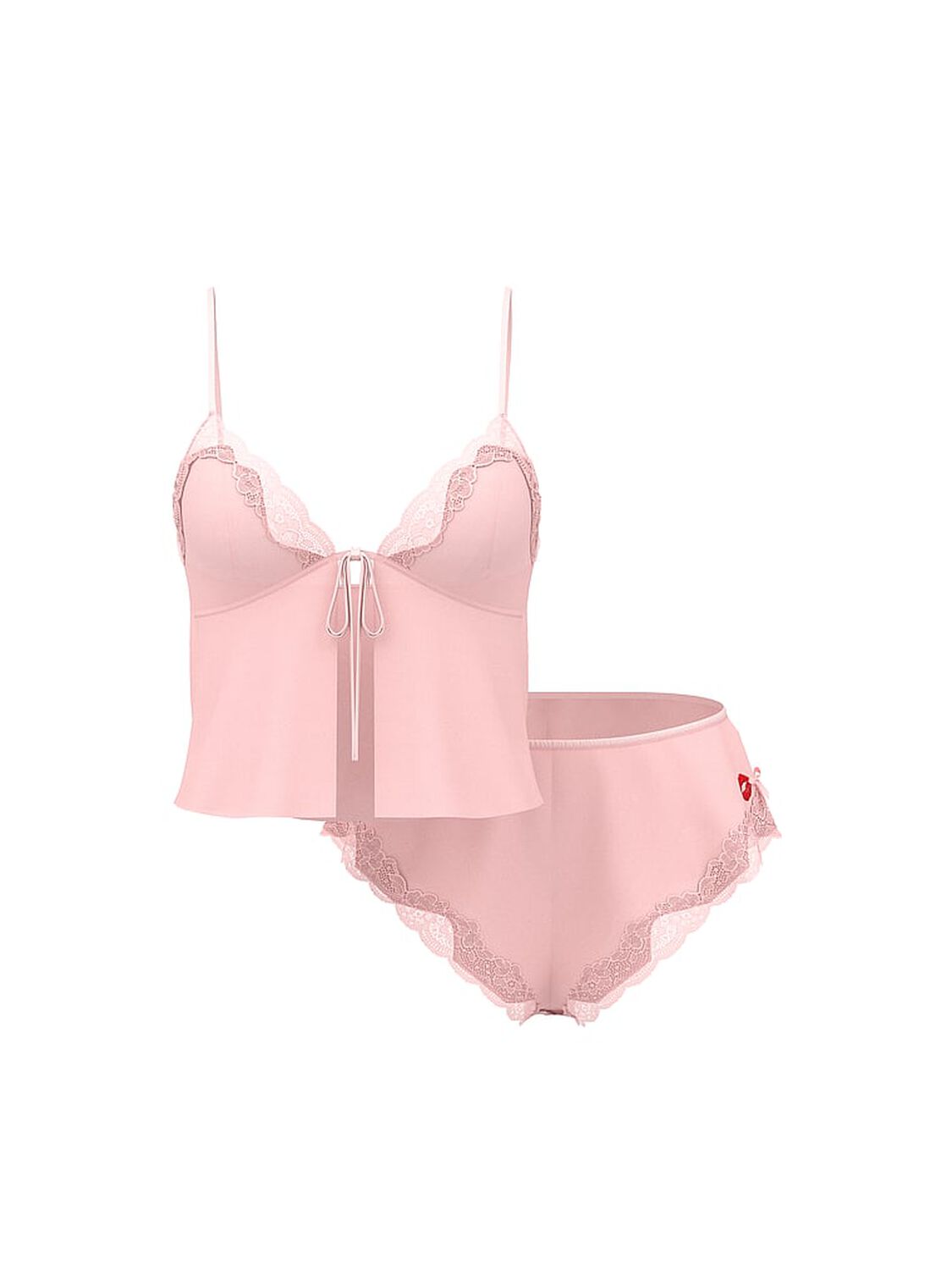 vs Victoria's Secret Tease Satin & Chiffon Flyaway Cami Set Angel Pink 3 of 4 