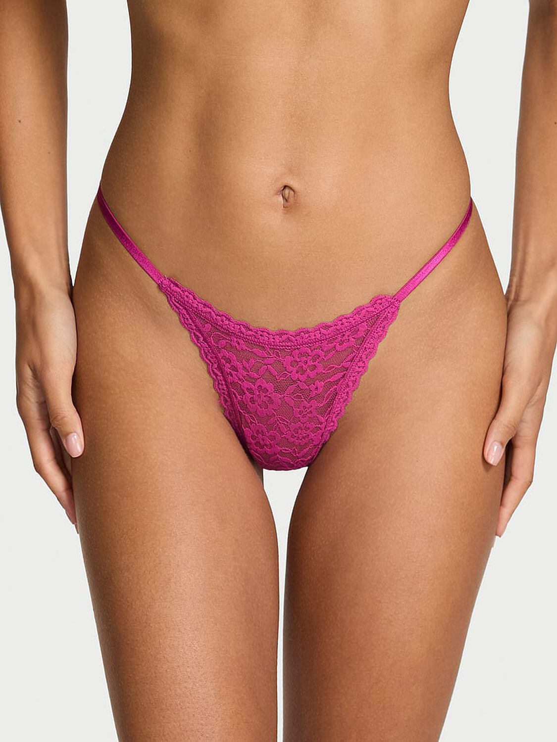 vs The Lacie Lace Strappy-Back String Thong Panty Luscious Rose 1 of 2 