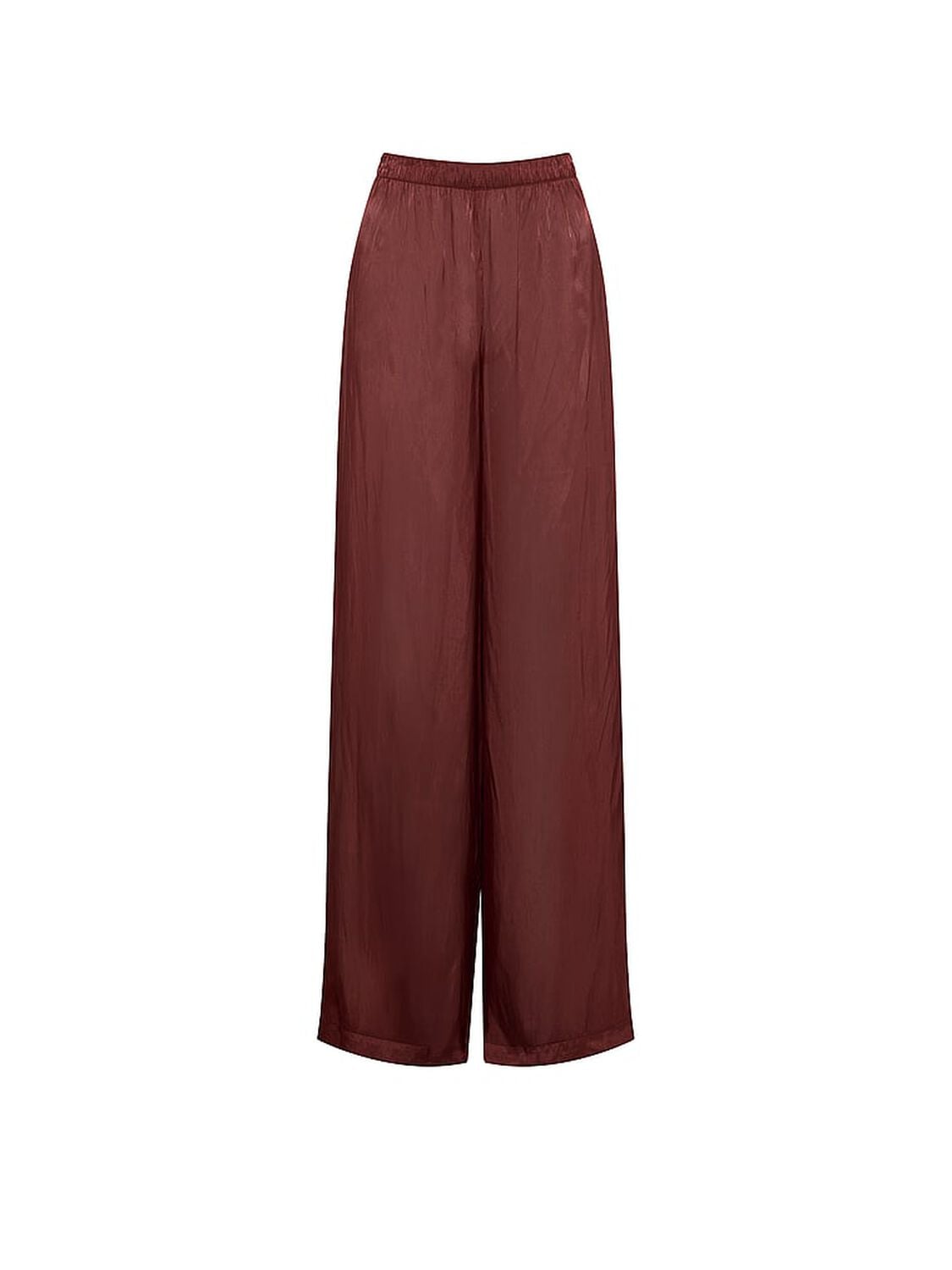 vs Victoria's Secret Luxe Sheer Satin Wide-Leg Pant Cherrywood 3 of 4 