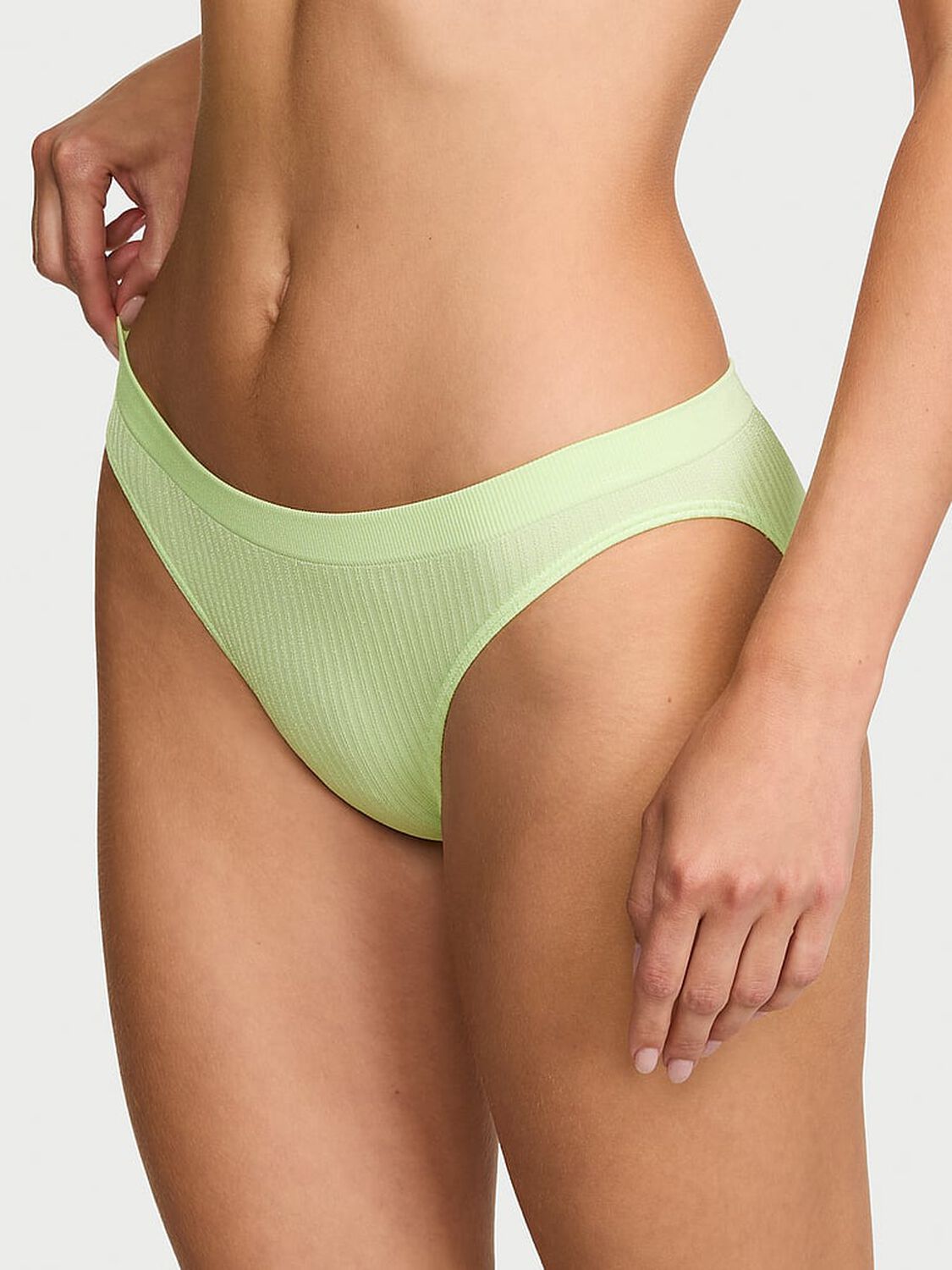 vs Seamless Seamless Sheer Rib Bikini Panty Aloe Glow 1 of 3 