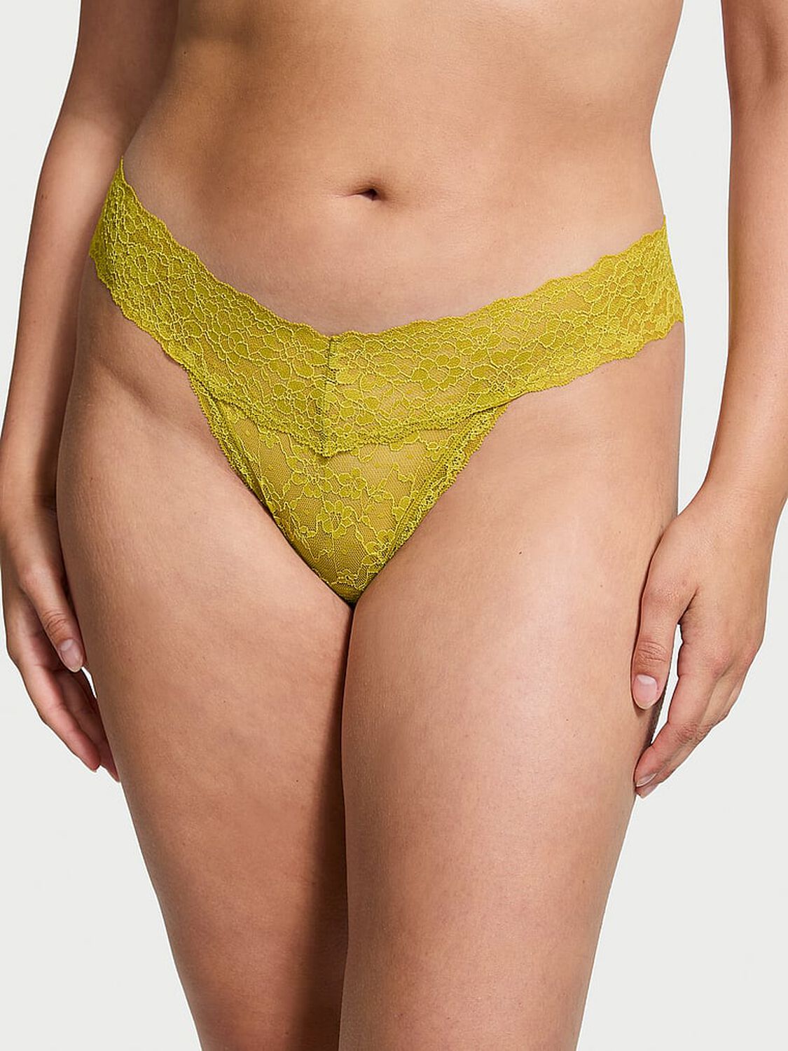 vs The Lacie Lace Thong Panty Golden Fern 1 of 3 