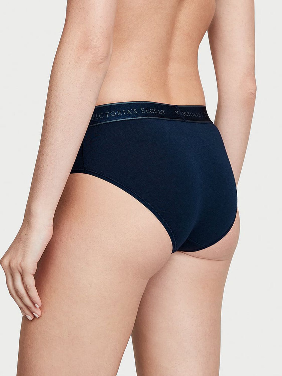 vs Cotton Logo Cotton Hiphugger Panty Noir Navy 2 of 3 