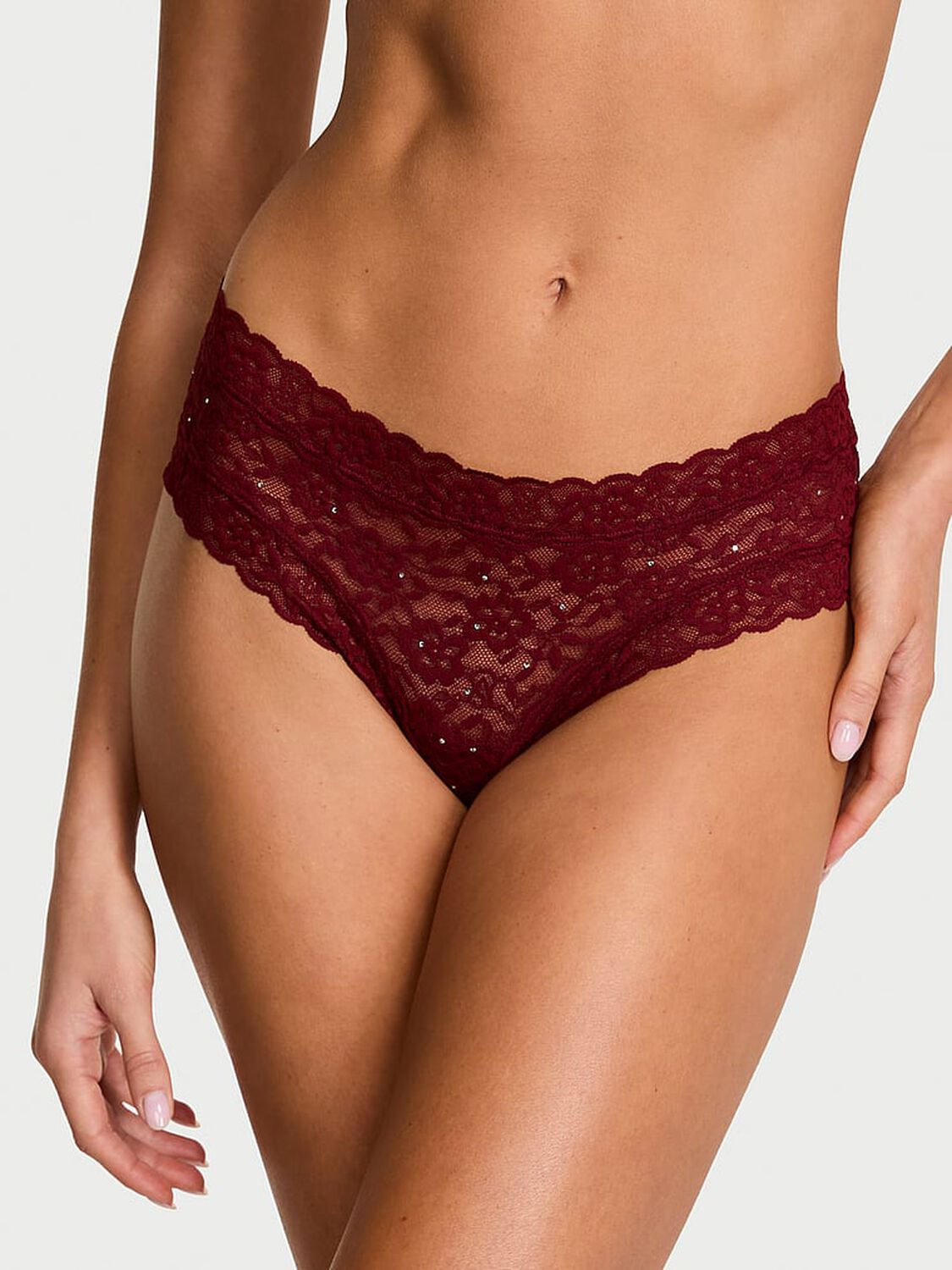 vs The Lacie Lacie Sparkle Cheeky Panty Sangria Red 1 of 2 