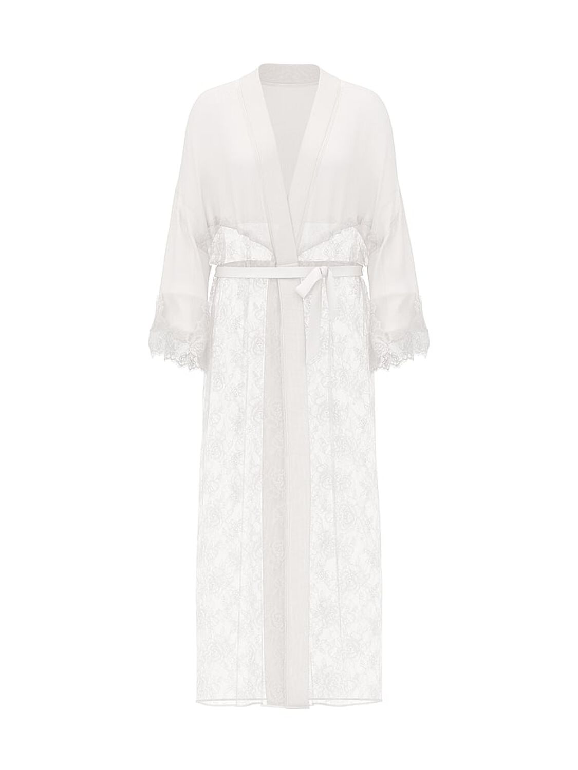 vs Victoria's Secret Sheer Rose Lace Long Robe Coconut White 1 of 1 