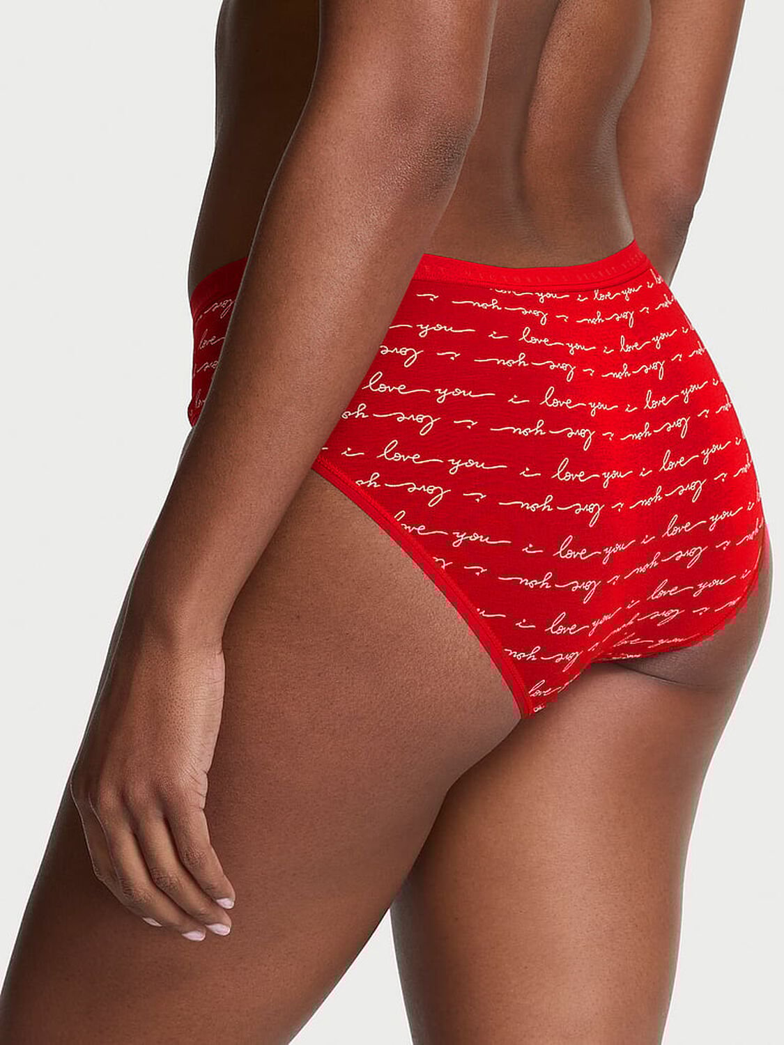 vs Victoria's Secret Stretch Cotton Hiphugger Panty Lipstick Love Script 2 of 3 