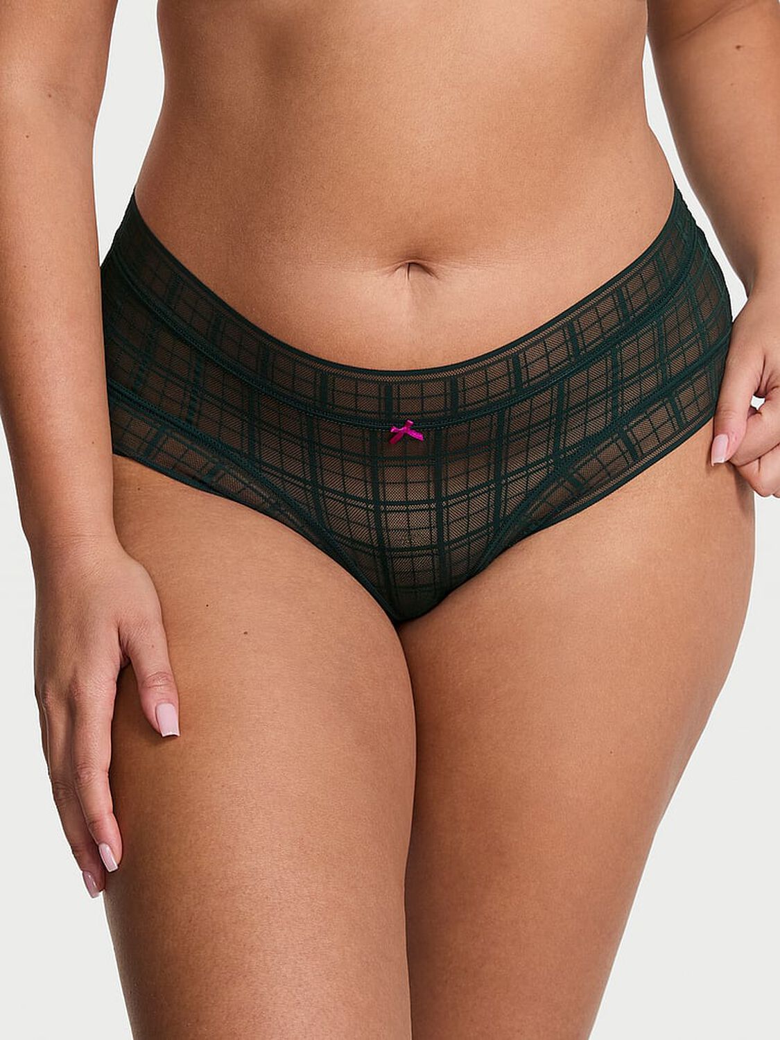 vs The Lacie Plaid Lace Cheeky Panty Cilantro 1 of 2 
