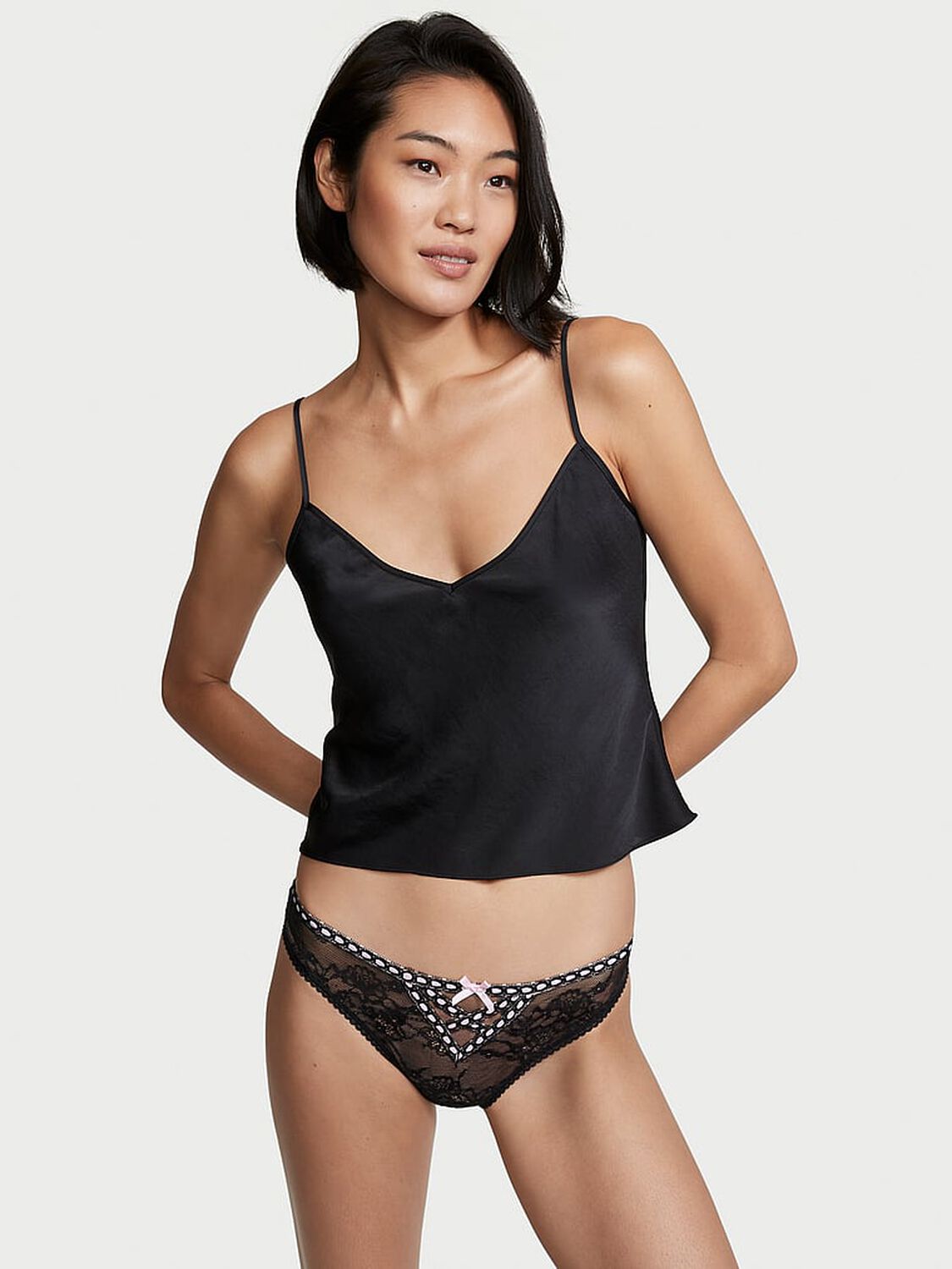 vs Dream Angels Lace Cheeky Panty Black 1 of 4 