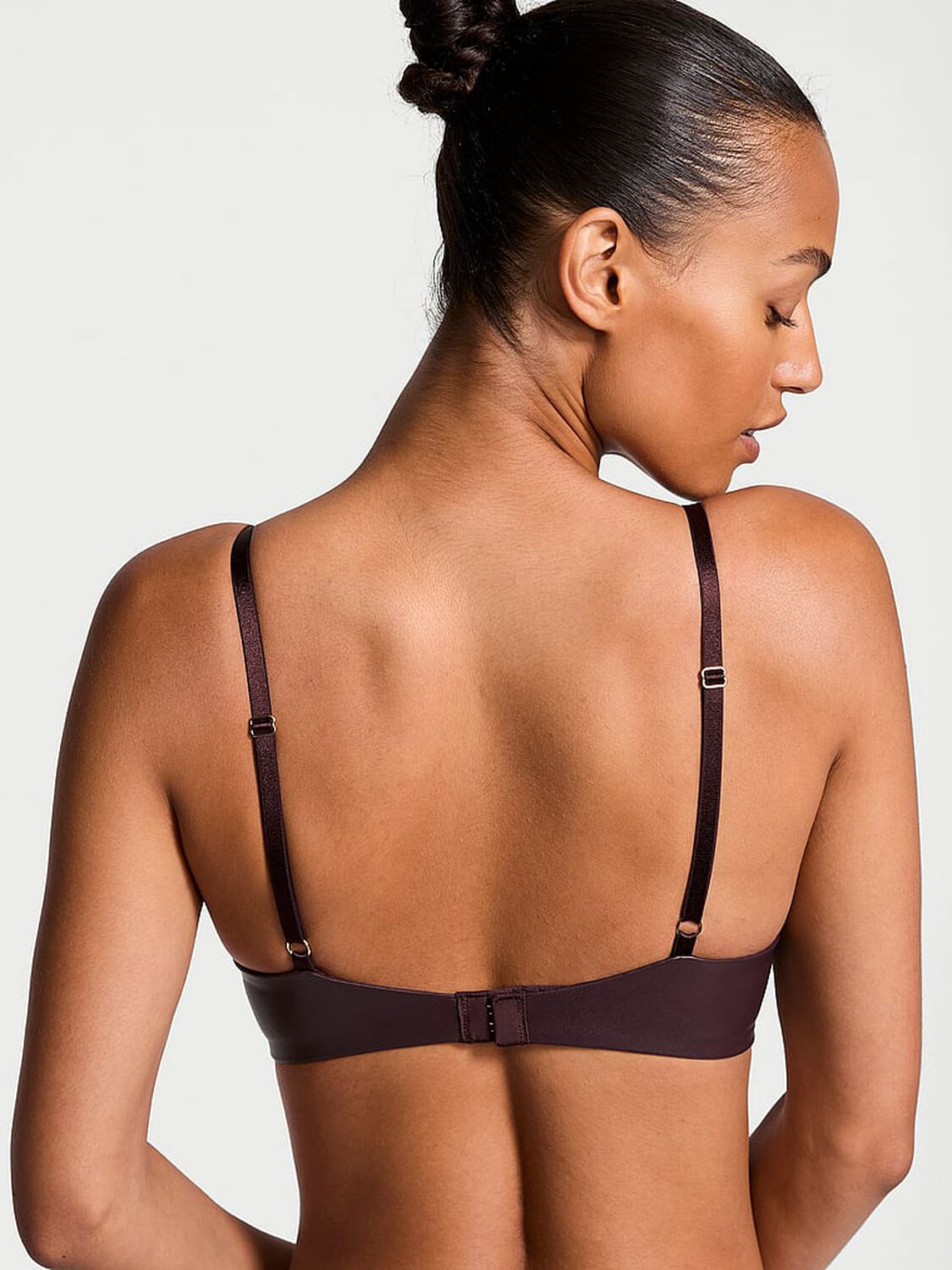 vs Very Sexy Bombshell Add-2-Cups Faux Leather Push-Up Bra Burgundy Brown 2 of 4 