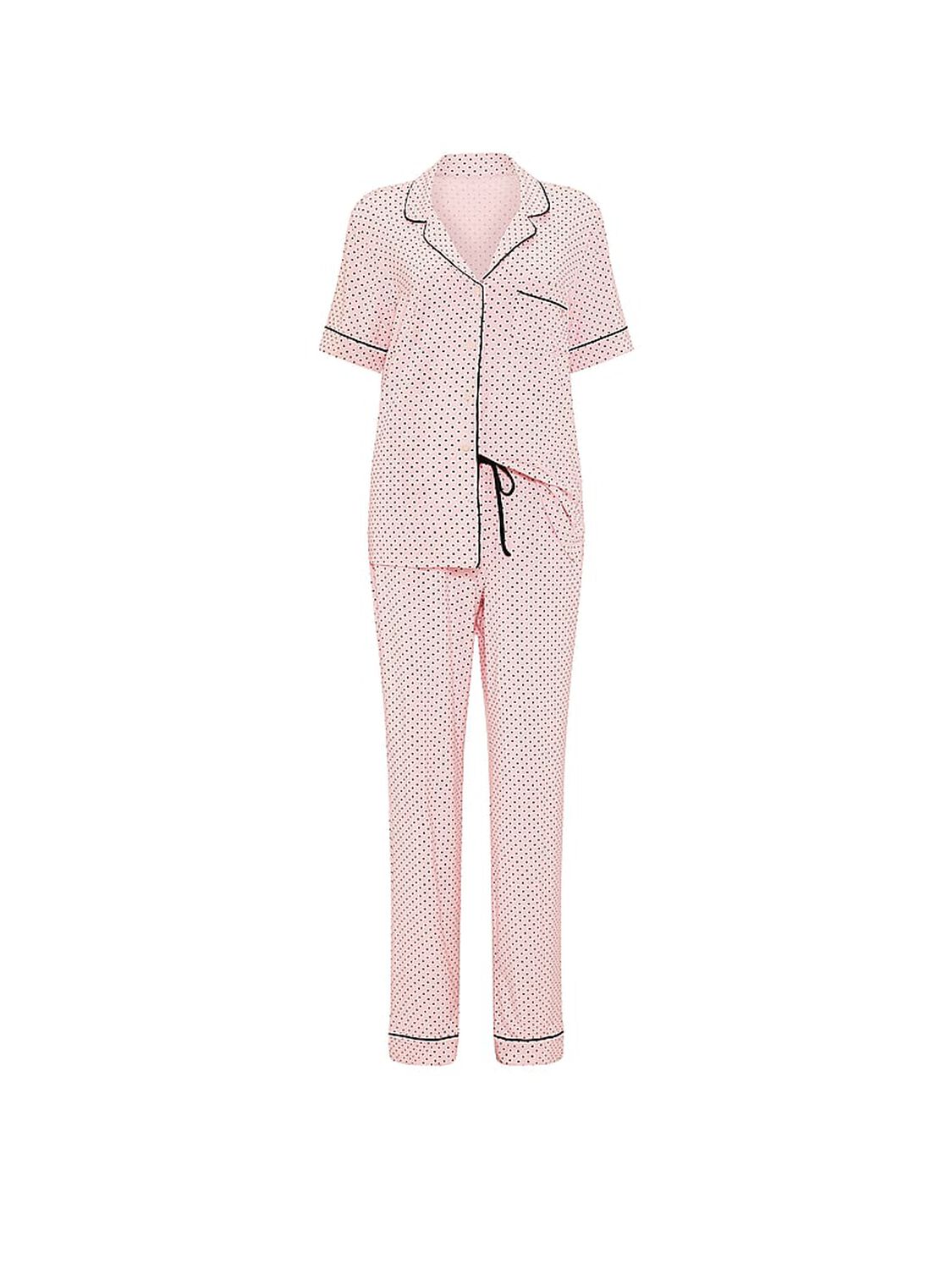 vs Victoria's Secret SoSoft&trade; Modal Short-Sleeve Long Pajama Set Angel Pink Dots 3 of 3 