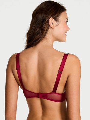 Shine Strap Rose Lace Lightly Lined Low-Cut Demi Bra