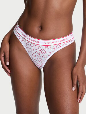 Logo Cotton Thong Panty
