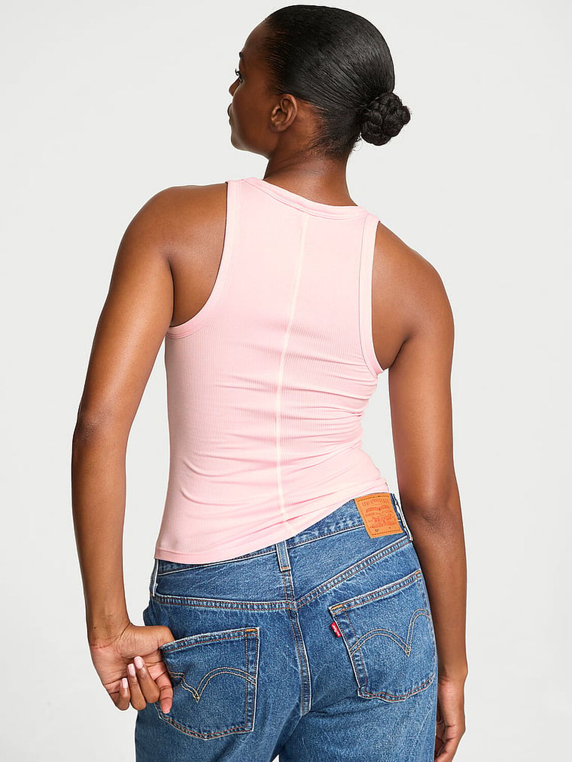 vs Angel Essentials VS Iconic Rib Racerback Tank Top Pretty Blossom 2 of 4 