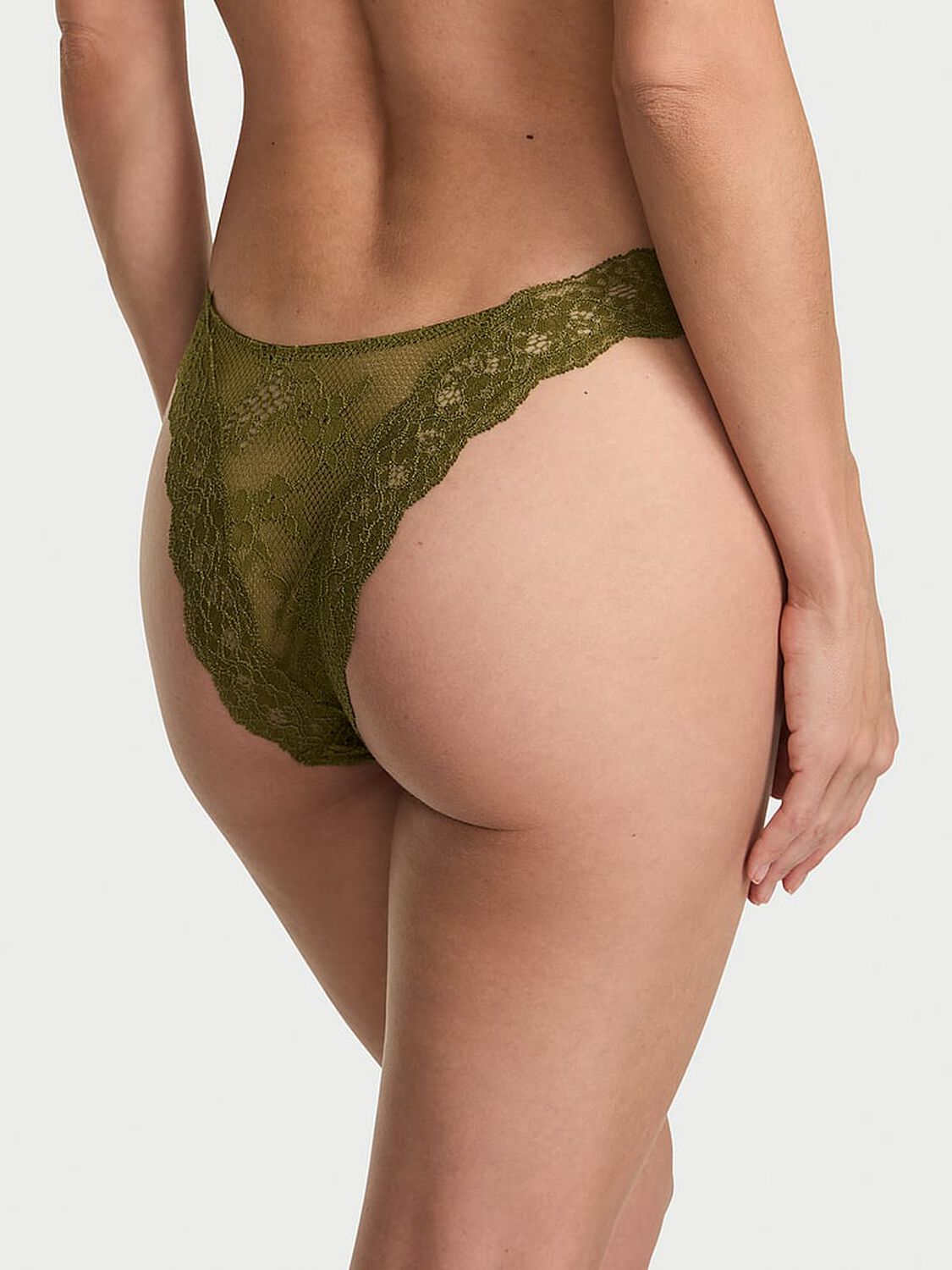 vs Dream Angels Lace Brazilian Panty Green Chameleon 2 of 3 