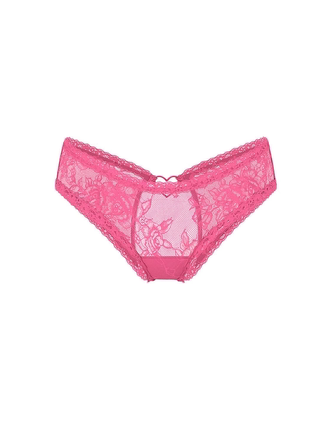 vs Very Sexy Lace Heart Hardware Open-Back Cheeky Panty Rose Garden 3 of 3 