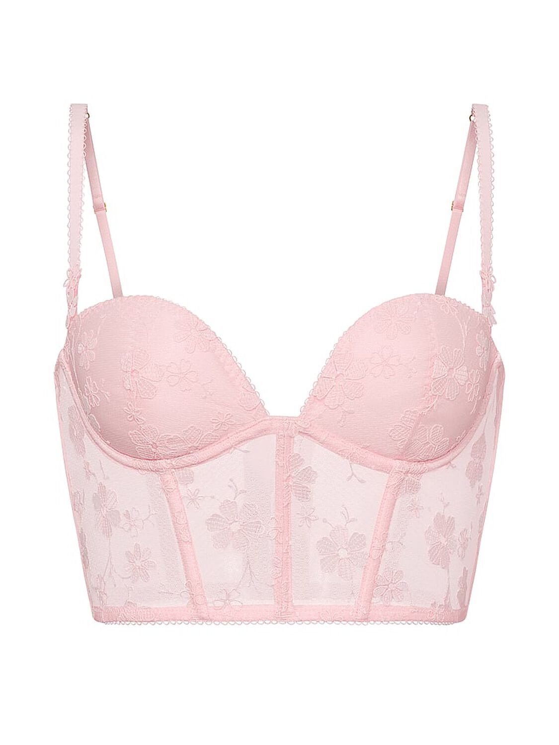 vs Dream Angels Blossom Embroidery Plunge Corset Top Pink Blossoms 3 of 3 
