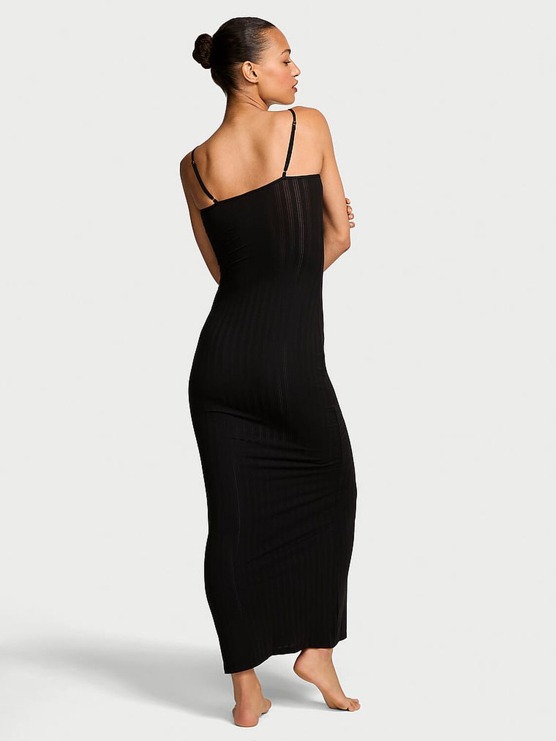 vs Victoria's Secret Ultra-Fine Modal Maxi Slip Dress Black 2 of 3 