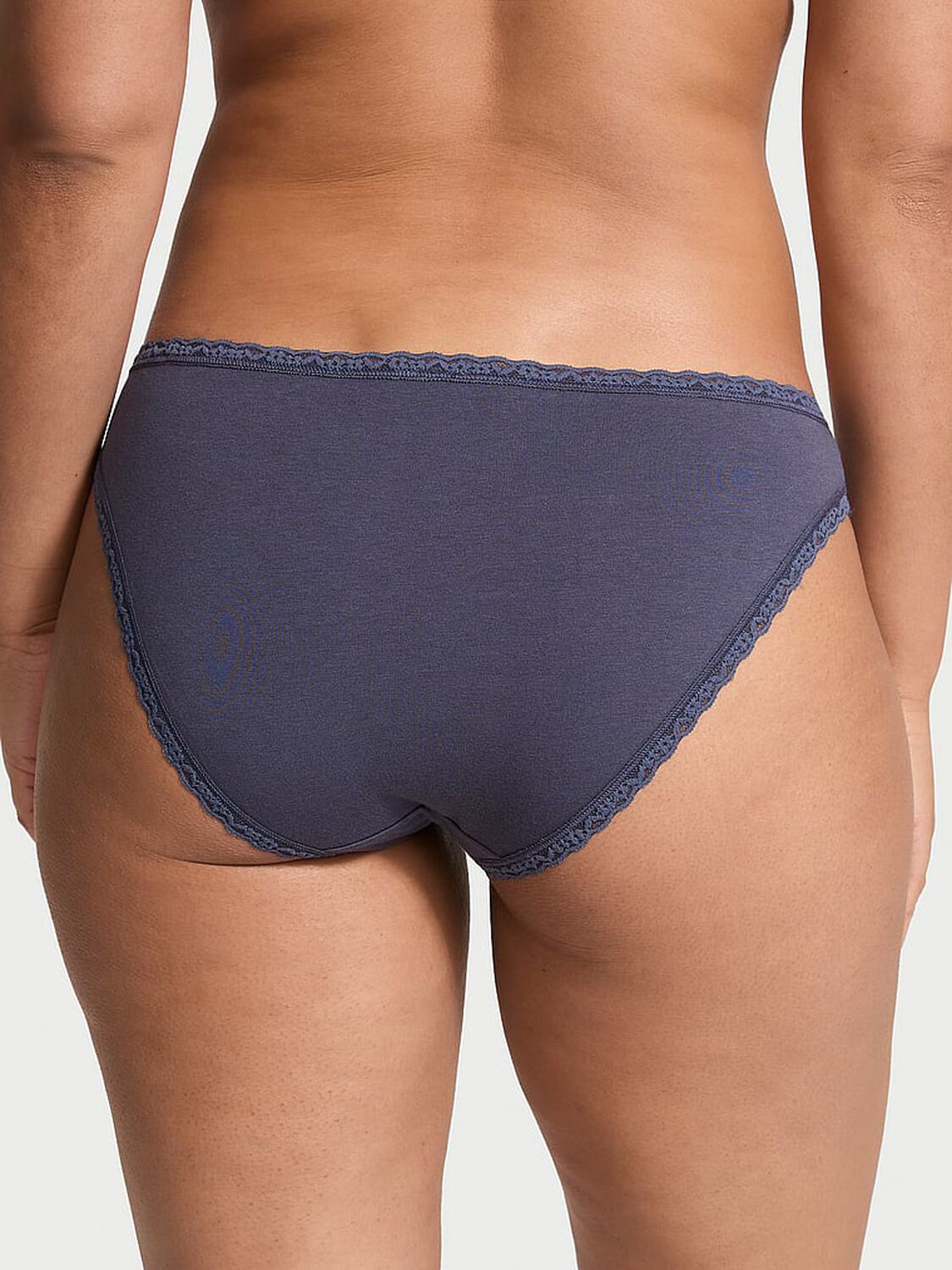vs The Lacie Lace-Trim Cotton Bikini Panty Grey 2 of 3 