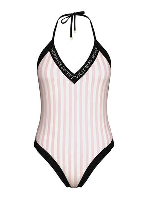 Iconic Logo Plunge One-Piece Swimsuit