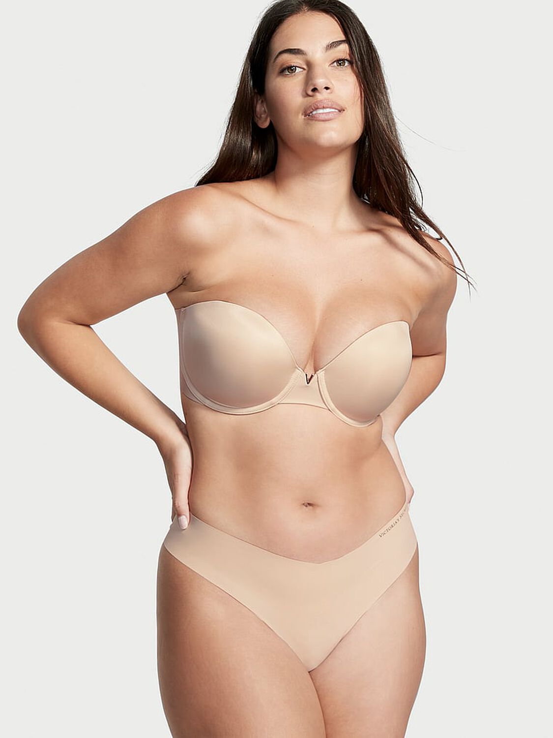 vs Victoria's Secret Bare Illusions Smooth Uplift Strapless Bra Marzipan 1 of 3 