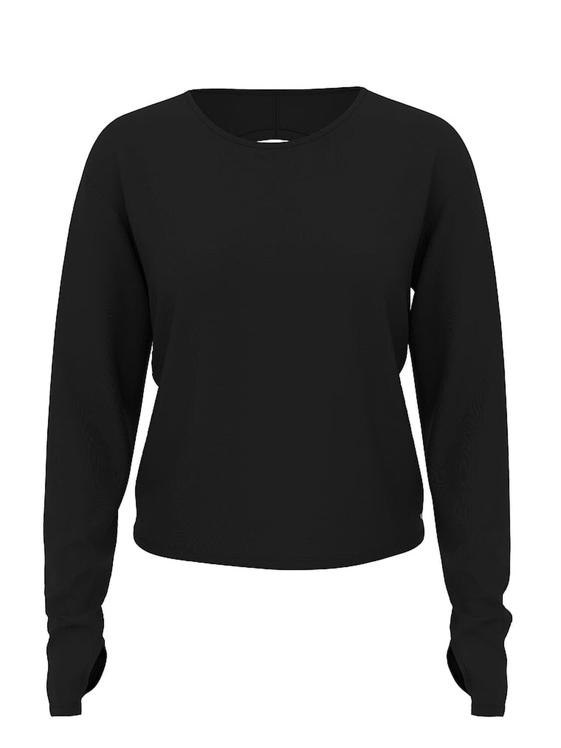 vs Vsx VSX Drapey Knit Long-Sleeve Open-Back Tee Black 3 of 3 