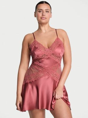 Dare to Dream Lace & Satin Flounce Slip