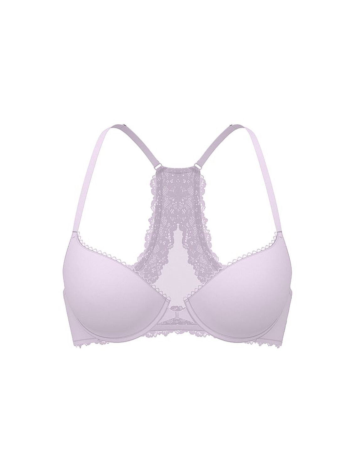 vs Body By Victoria Perfect Shape Lace Racerback Push-Up Bra Crystal Lilac 3 of 4 