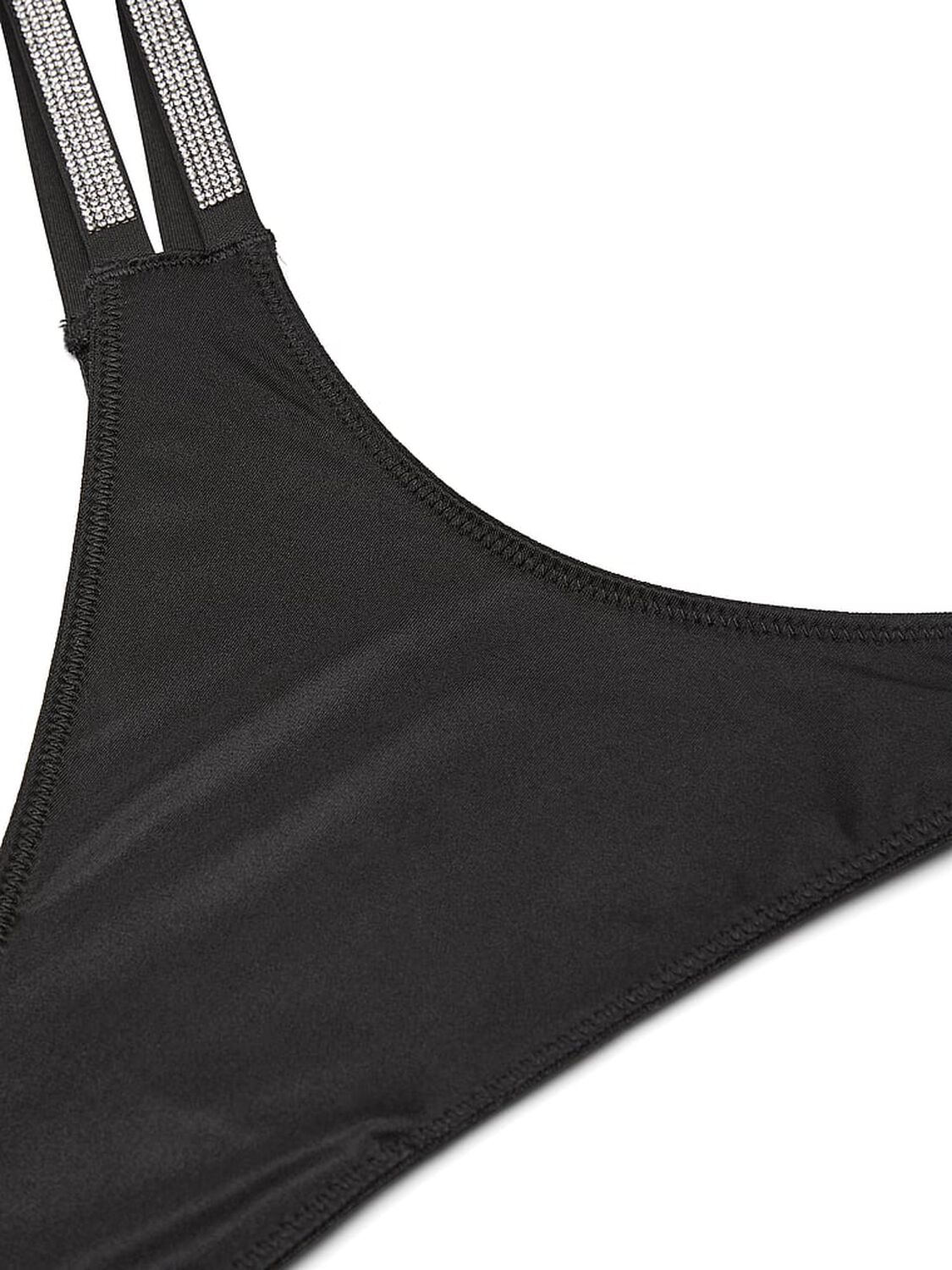 vs Very Sexy Double Shine Strap Smooth Thong Panty Black 2 of 2 