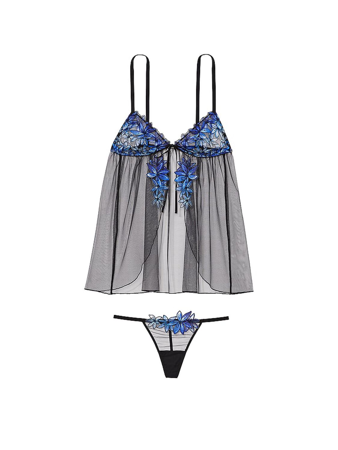 vs Very Sexy Ziggy Glam Floral Embroidery Flyaway Babydoll Set 3 of 3 