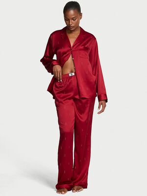 Glazed Satin Shine Long Pajama Set