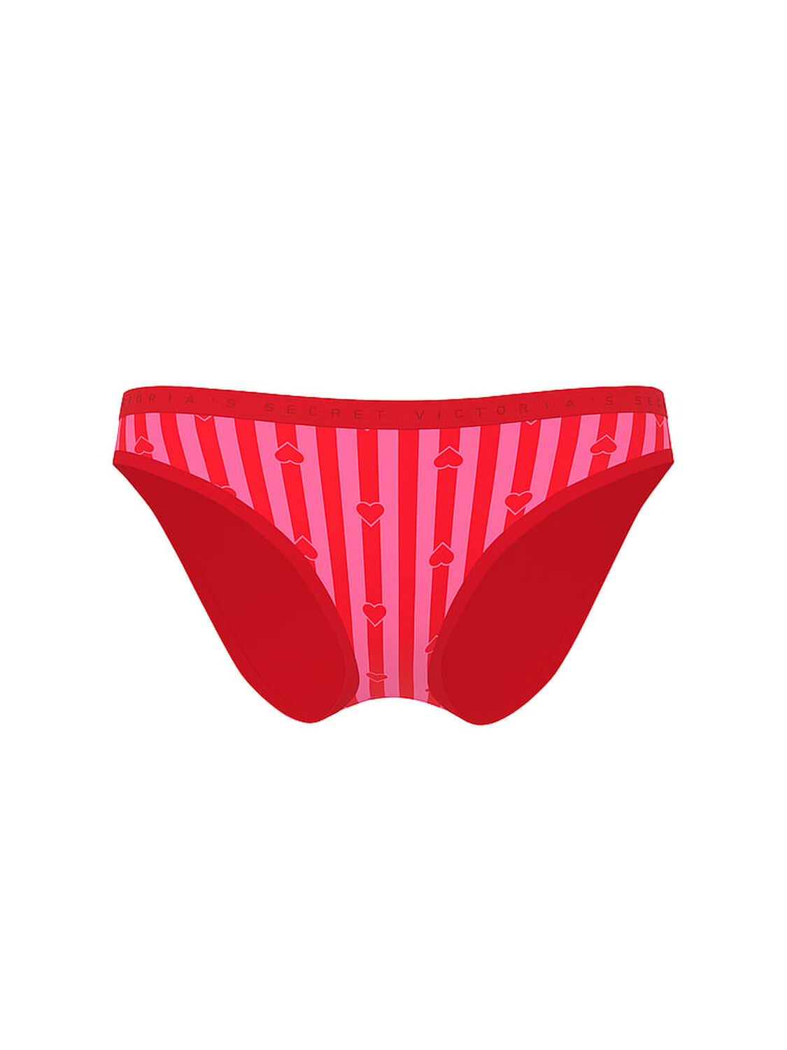 vs Victoria's Secret Stretch Cotton Bikini Panty Red Heart Stripes 3 of 3 