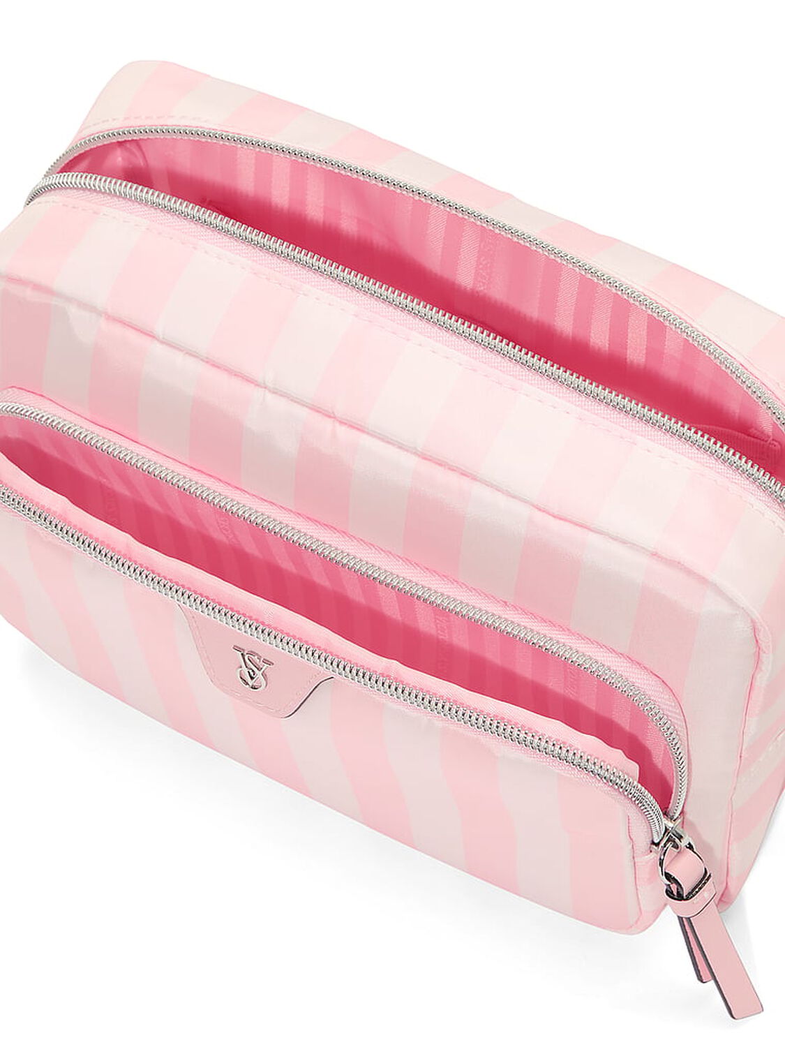 vs Victoria's Secret Travel Makeup Pouch Heritage Stripe 3 of 3 