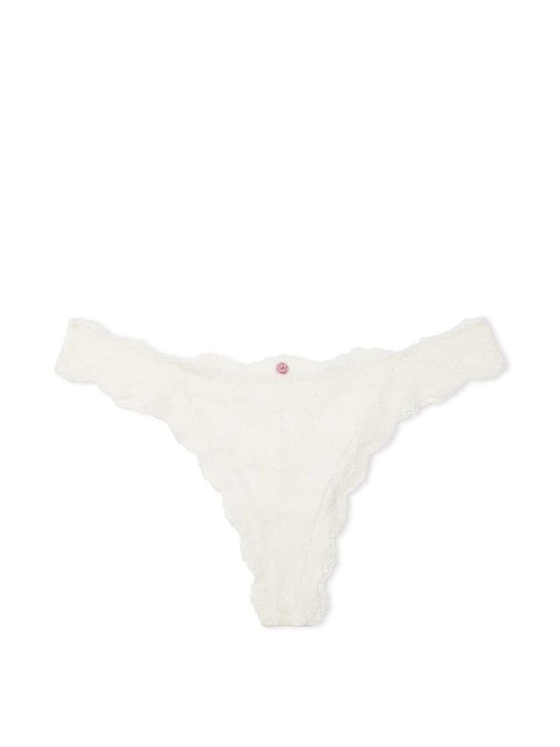 vs Dream Angels Lace Thong Panty Coconut White 3 of 3 