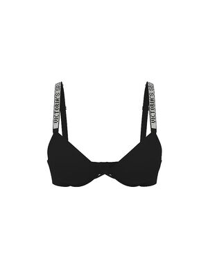 Logo Shine Strap Lightly Lined Low-Cut Demi Bra