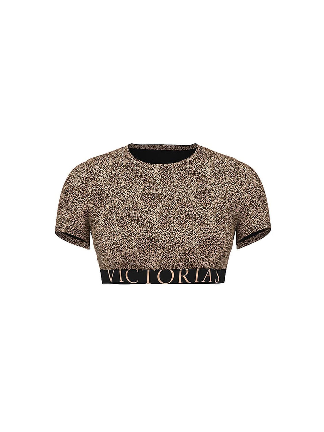 vs The T-Shirt Cotton Short-Sleeve Bralette Crop Top Leopard 3 of 3 