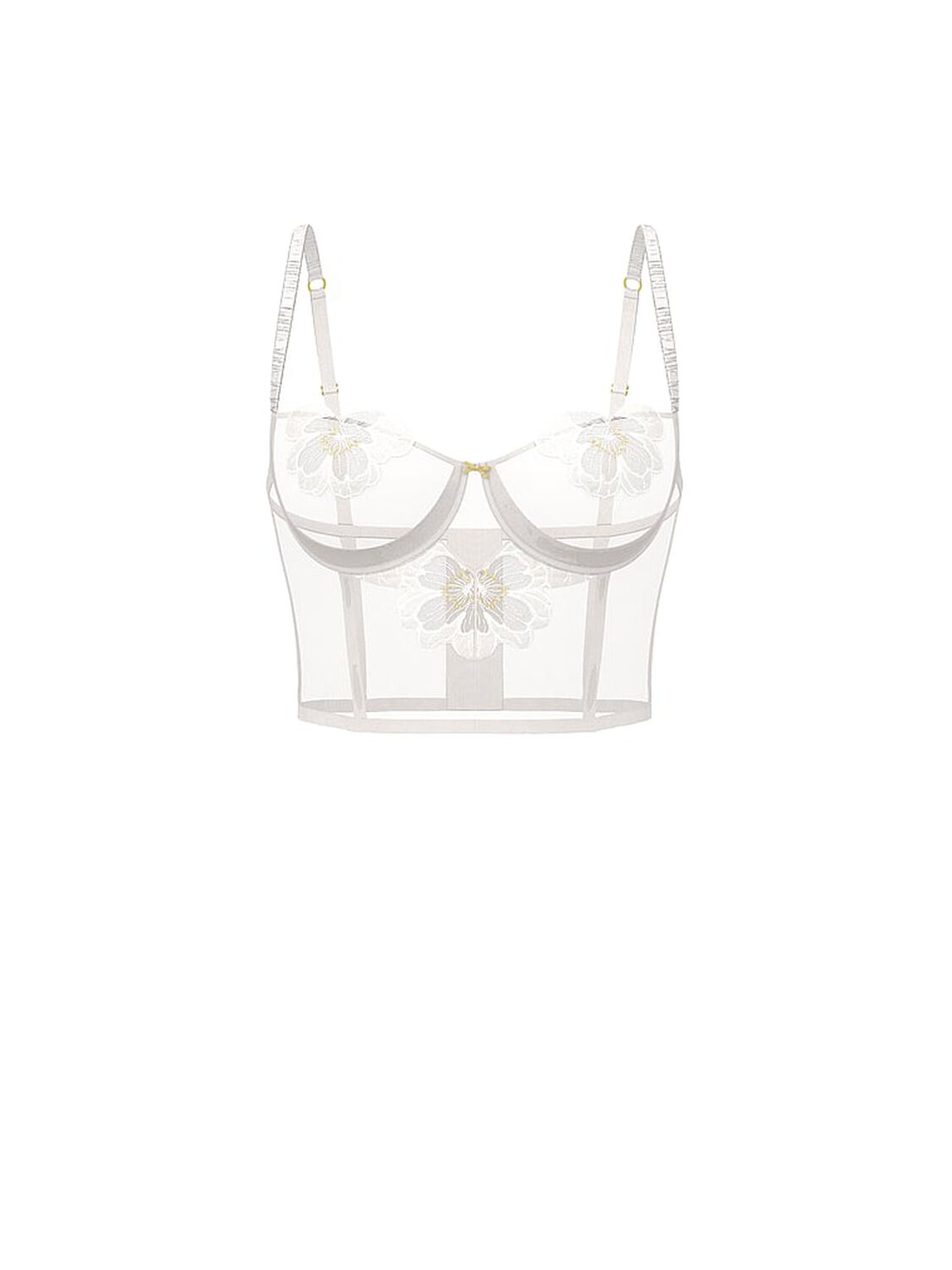vs Dream Angels Peony Embroidery Bridal Corset Top White Peonies 3 of 3 