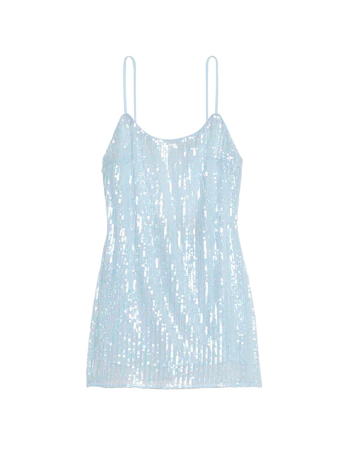 vs Victoria's Secret Sequin Shimmer Mini Slip Dress Light Blue 3 of 3 