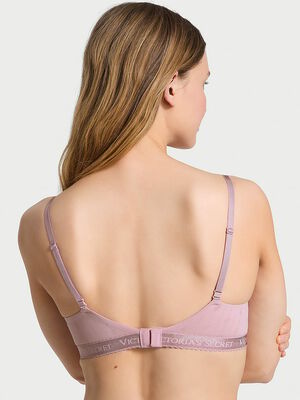 Pointelle Logo Lightly Lined Wireless Bra