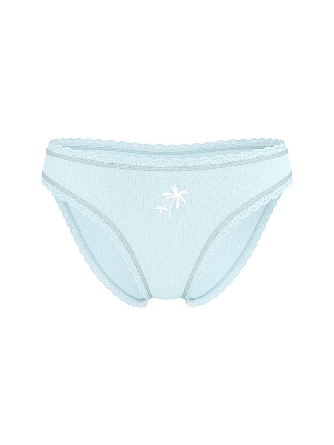 vs The Lacie Stretch Cotton Pointelle Lace-Waist Bikini Panty Tradewinds Blue 3 of 3 