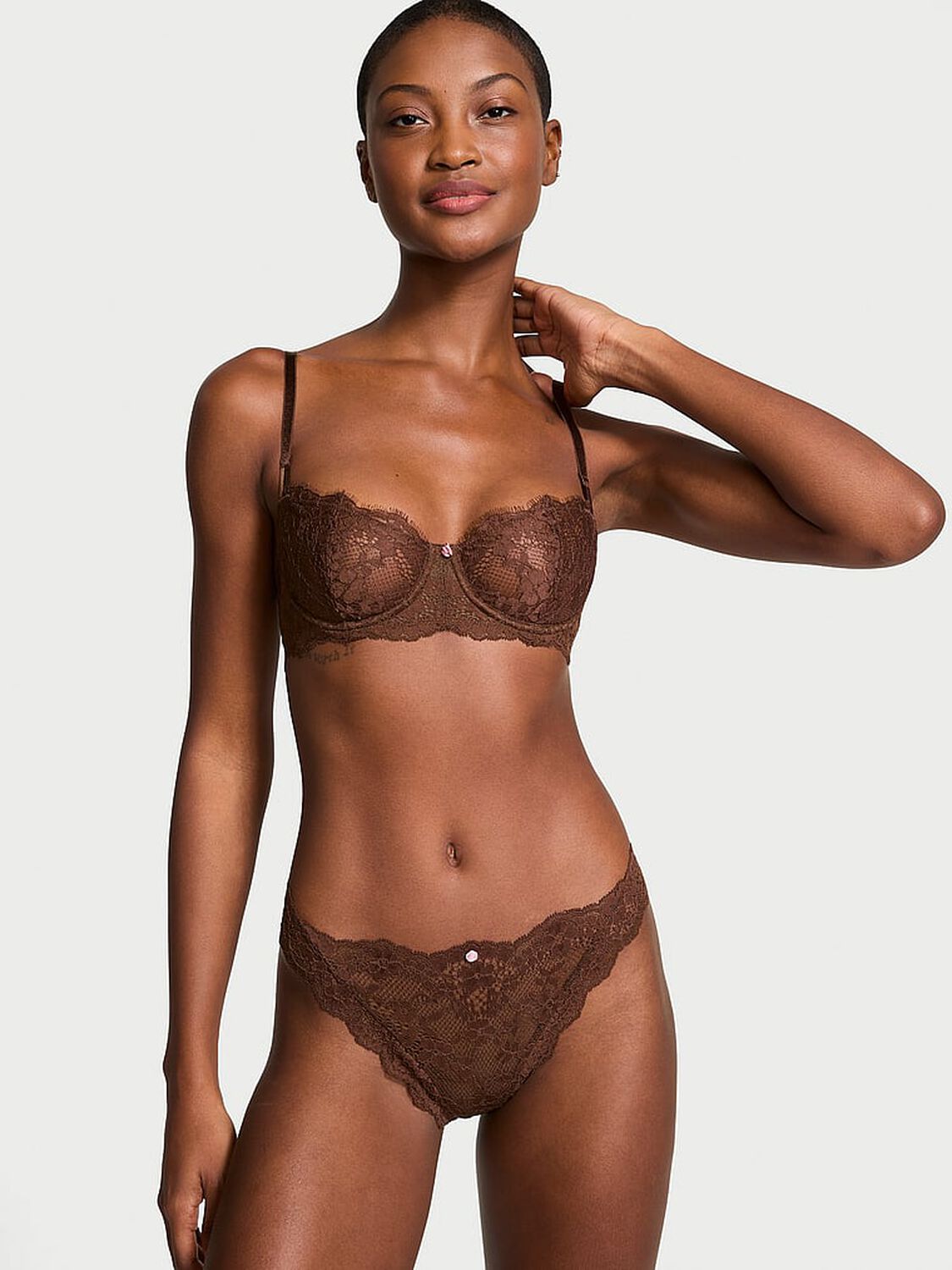 vs Dream Angels Lace Thong Panty Ganache 4 of 4 