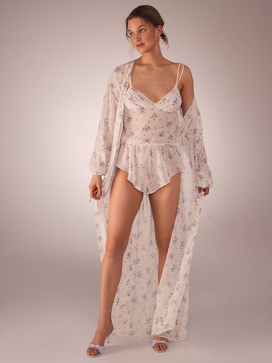 vs Victoria's Secret Wildflower Chiffon Cami Set 3 of 4 