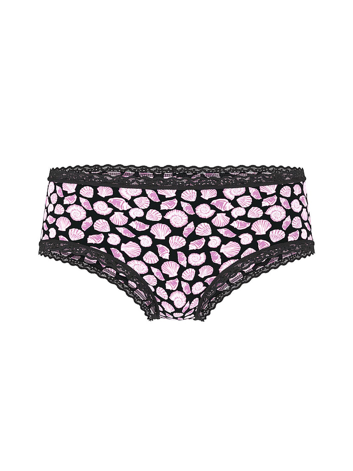 vs The Lacie Cotton Lace-Waist Cheeky Panty Black & Pink Seashells 3 of 3 