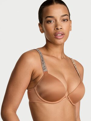 Logo Shine Strap Push-Up Bra
