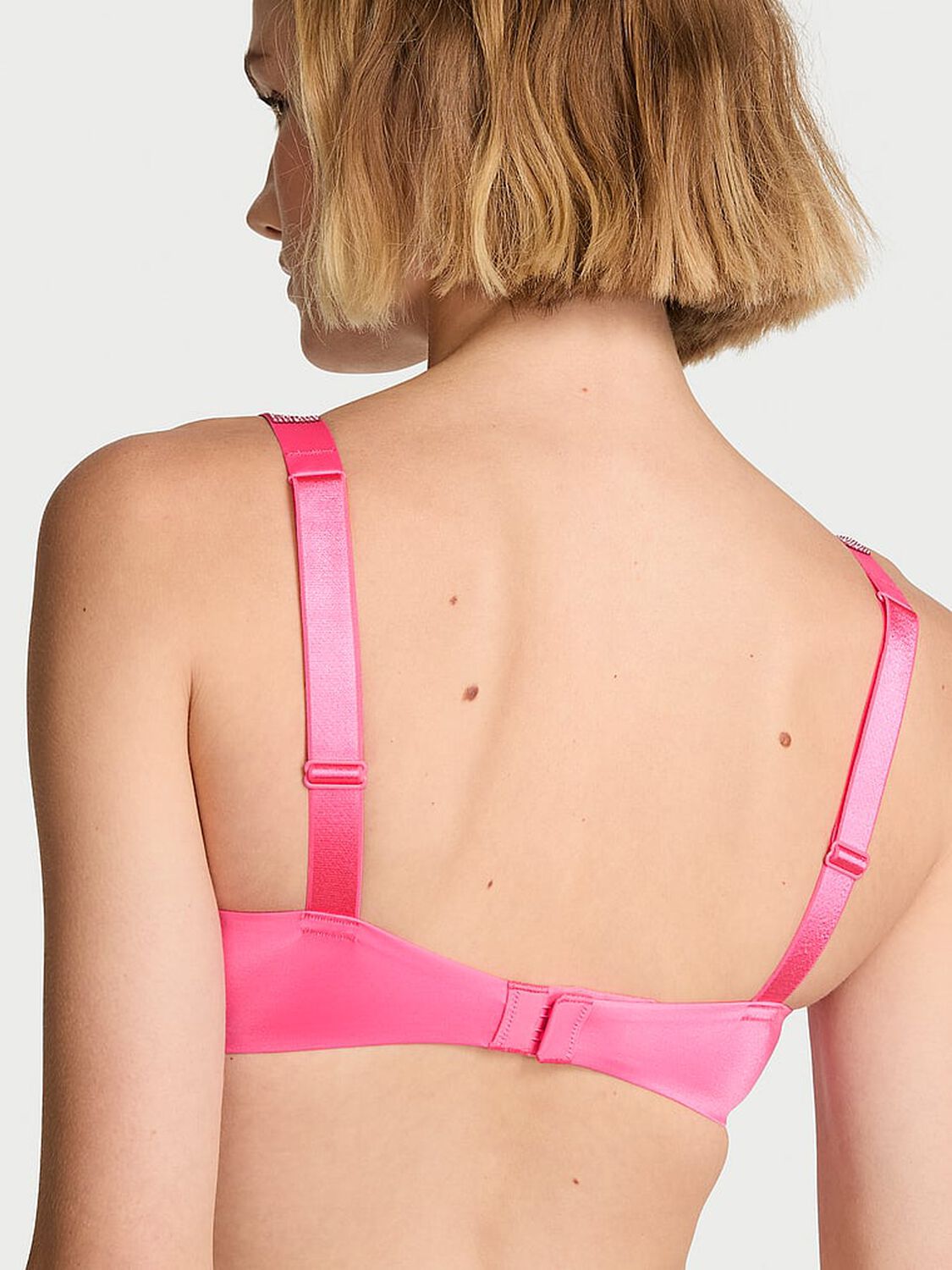 vs Very Sexy Bombshell Logo Shine Strap Add-2-Cups Push-Up Bra Bombshell Pink 2 of 3 